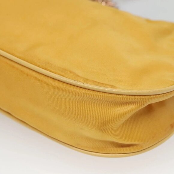 PRADA Chain Shoulder Bag Nylon Yellow Gold Auth 139938 - Picture 5 of 16